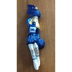 NEW Kentucky Wildcats Glasscots Slavic Treasures Ornament Cheerleader Glass